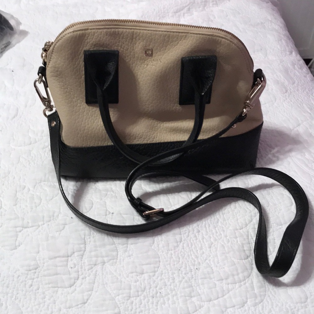 Kate Spade cream & black crossbody leather purse